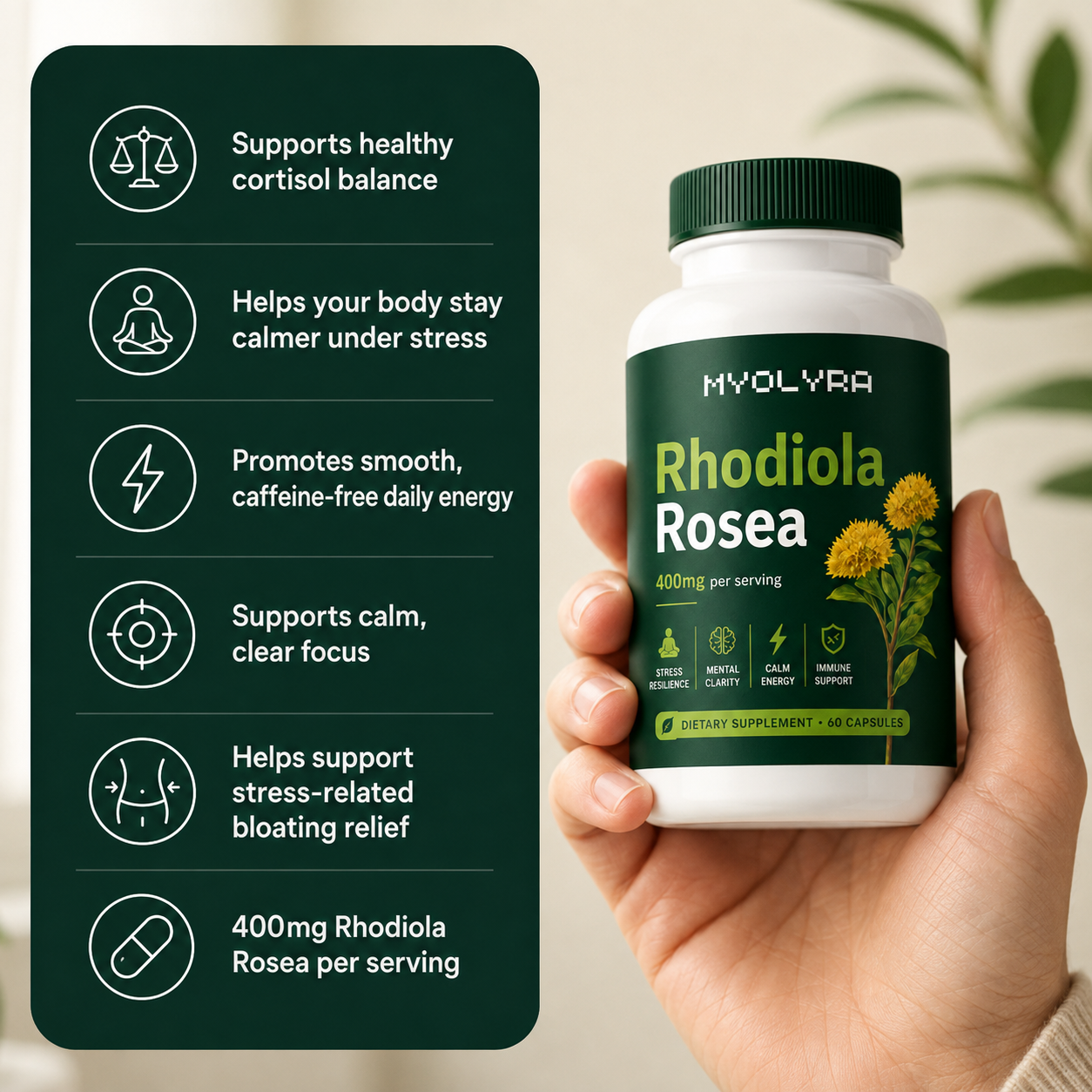 Rhodiola Rosea Capsules (400mg)